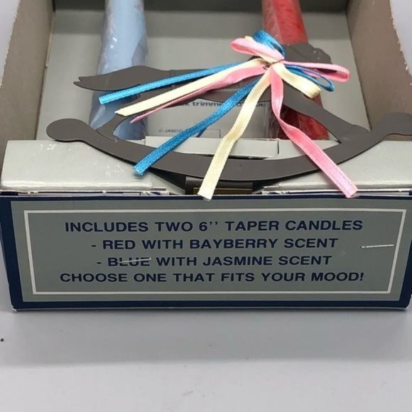 vintage Jasco Country Silhouette Candleholder Candles rocking horse red READ - Picture 2 of 6